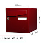 Boîte aux lettres Préface 2 portes rouge pourpre brillant 3004b