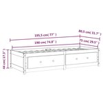 vidaXL Lit de jour Marron miel 75x190 cm Bois de pin massif