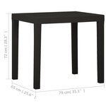 vidaXL Table de jardin Anthracite 79x65x72 cm Plastique