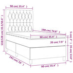 vidaXL Sommier à lattes de lit et matelas et LED Crème 90x190 cm Tissu