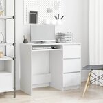 vidaXL Bureau Blanc 90x45x76 cm Bois d’ingénierie