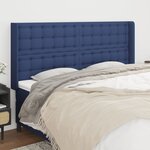vidaXL Tête de lit avec oreilles Bleu 183x16x118/128 cm Tissu