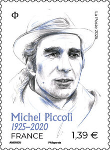 Timbre - Michel Piccoli (1925-2020) - Lettre Verte