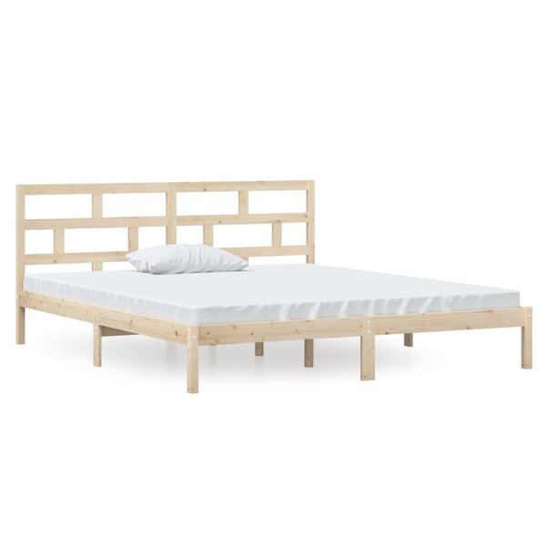 vidaXL Cadre de lit 135x190 cm Double Bois massif