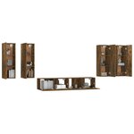 vidaXL Ensemble de meubles TV 6 Pièces Chêne fumé Bois d'ingénierie