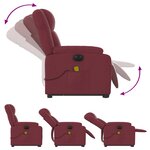 vidaXL Fauteuil inclinable de massage électrique Rouge bordeaux Tissu