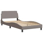 vidaXL Cadre de lit avec lumières LED taupe 100x200 cm tissu
