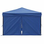 vidaXL Tente de réception pliable avec parois Bleu 3x3 m