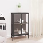 vidaXL Buffet Anthracite 75x35x105 cm Acier et verre