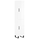 vidaXL Buffet haut Blanc brillant 34 5x34x180 cm Bois d'ingénierie