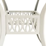 vidaXL Table de jardin Blanc 90x90x73 cm Aluminium coulé