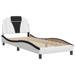 vidaXL Cadre de lit avec tête de lit blanc et noir 80x200cm similicuir