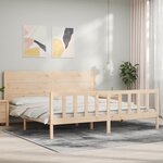 vidaXL Cadre de lit avec tête de lit 200x200 cm bois massif
