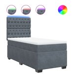 vidaXL Sommier à lattes de lit et matelas Gris foncé 80x200 cm Velours