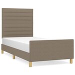 vidaXL Cadre de lit avec tête de lit Taupe 90x200 cm Tissu