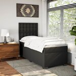 vidaXL Sommier à lattes de lit avec matelas Noir 90x200 cm Similicuir