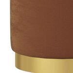 vidaXL Tabouret de rangement rond Marron Velours