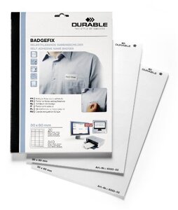 Badgefix Boites de 540 Badges adhésifs (20 planches) 30 x 60 mm DURABLE