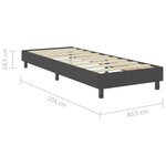 vidaXL Sommier à lattes de lit Gris foncé Tissu 80x200 cm