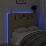 vidaXL Armoire tête de lit avec LED chêne sonoma 120x16 5x103 5 cm