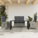 vidaXL Ensemble à manger jardin 4Pièces et coussins Gris Résine tressée