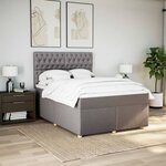 vidaXL Sommier à lattes de lit avec matelas Taupe 140x190 cm Tissu
