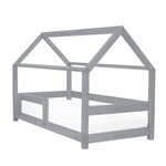 Lit cabane enfant TERY 140 x 200 gris