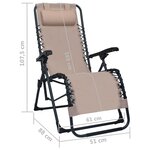 vidaXL Chaises pliables de terrasse 2 Pièces Taupe Textilène