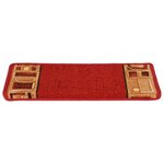 vidaXL Tapis d'escalier autoadhésifs 10 Pièces 65x21x4 cm Rouge