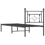 vidaXL Cadre de lit métal avec tête de lit noir 75x190 cm