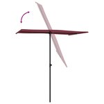 vidaXL Parasol d'extérieur avec mât en aluminium 180x110 cm Bordeaux