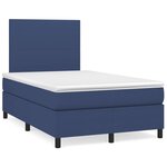 vidaXL Sommier à lattes de lit avec matelas bleu 120x190 cm tissu