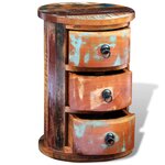 vidaXL Armoire avec 3 tiroirs Bois de récupération massif