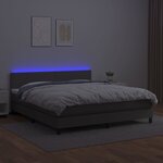vidaXL Sommier à lattes de lit avec et matelas et LED Gris 160x200 cm