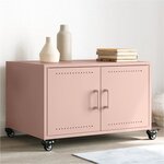 vidaXL Table basse rose 68x50x43 5 cm acier laminé à froid