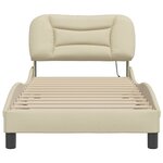 vidaXL Cadre de lit avec tête de lit Crème 90x200 cm Tissu