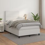 vidaXL Sommier à lattes de lit avec matelas Blanc 120x200cm Similicuir