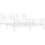 vidaXL Cadre de lit métal avec tête de lit/pied de lit blanc 193x203cm