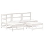 vidaXL Salon de jardin 5 Pièces blanc bois massif de pin