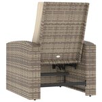 vidaXL Fauteuil inclinable de jardin avec coussins marron clair rotin