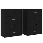 vidaXL Buffets 2 Pièces noir 60x31x84 cm bois d'ingénierie