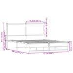 vidaXL Cadre de lit en métal avec tête de lit chêne marron 137x190 cm
