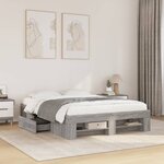 vidaXL Cadre de lit sonoma gris 120x190 cm bois d'ingénierie