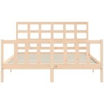 vidaXL Cadre de lit avec tête de lit 160x200 cm bois massif