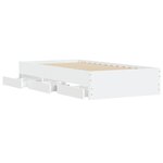 vidaXL Cadre de lit avec tiroirs blanc 90x200 cm bois d'ingénierie