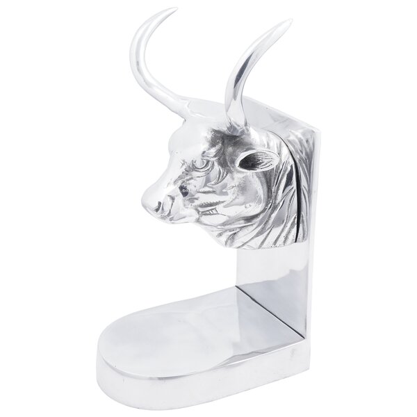 Serre-livres vidaXL 2 Pièces Argent 17x15x27 cm Aluminium Bull
