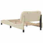 vidaXL Cadre de lit avec tête de lit Crème 90x190 cm Tissu