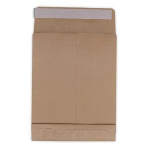 Lot de 50 enveloppes pochettes kraft armé à soufflet marron 260 x 330 + 50 mm