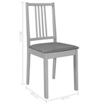 vidaXL Chaises à manger avec coussins lot de 2 gris bois solide