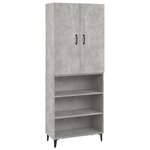 Vidaxl buffet haut gris béton 69 5x32 5x180 cm bois d'ingénierie